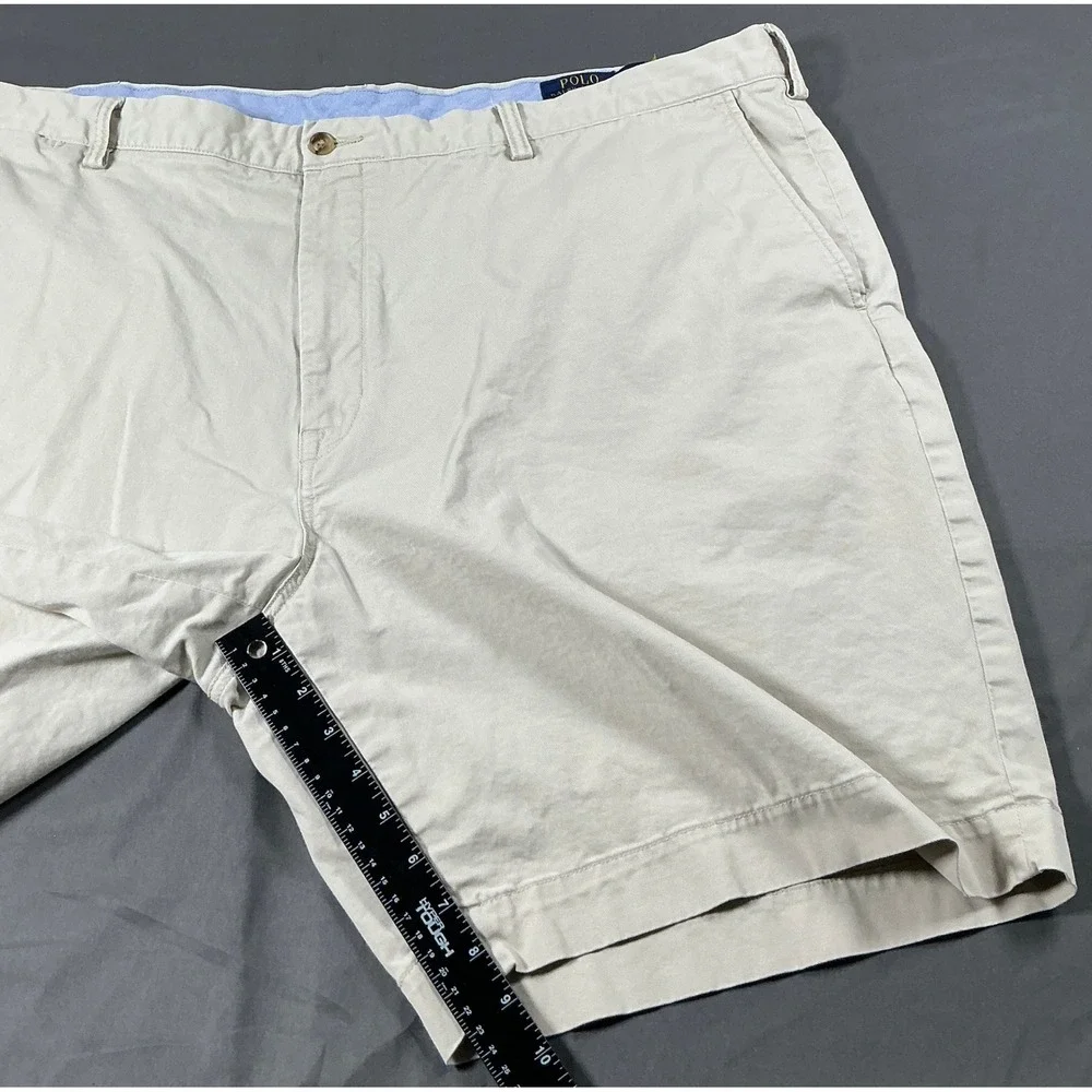 Polo Ralph Lauren Mens 48 Big Khaki Tan Stretch Classic Chino Shorts 9.5 Inseam